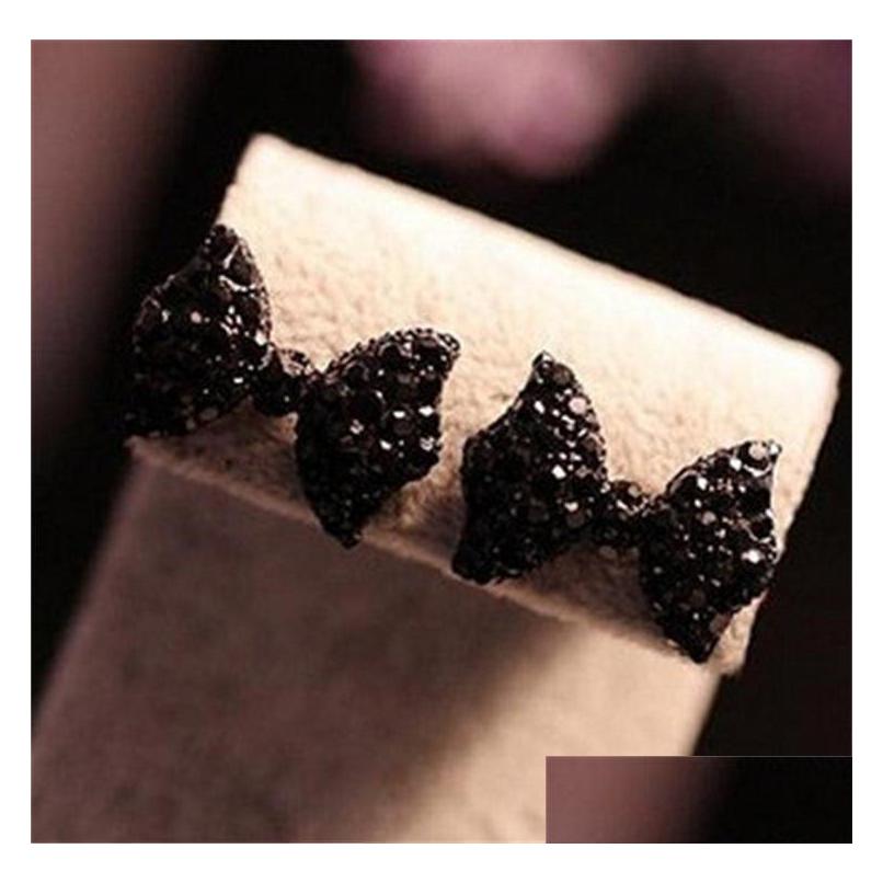 

Stud Black Rhinestone Bow Tie Ear Crystal Bowknot Earring For Women Fashion Earrings Drop Delivery Jewelry Dhgarden Dh3Uc