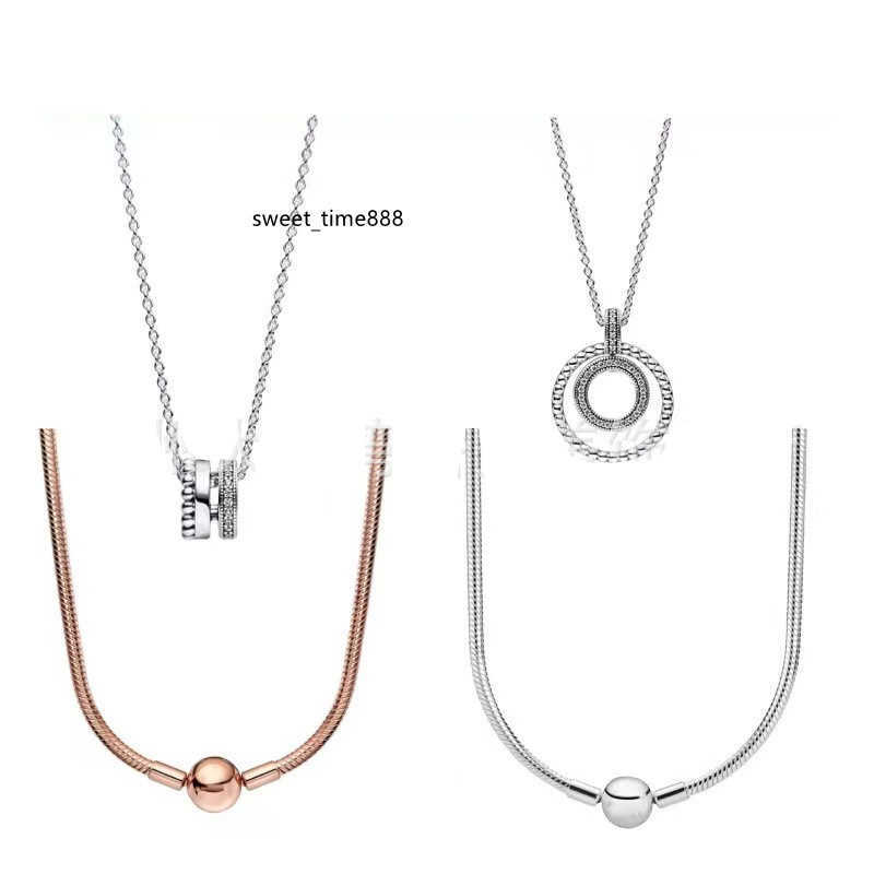 

S925 Silver Pendant Necklaces Original fit Pandora Jewelry Snake Bone Women clavicle chain