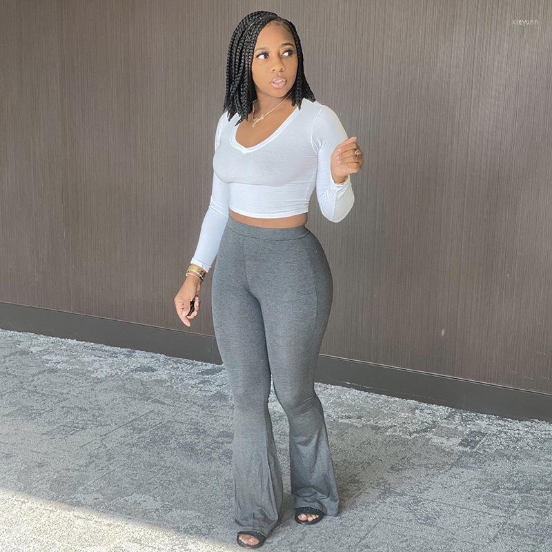 

Women's Pants Solid Color High Waist Skinny Casual Flared 2023 Spring And Summer Women's Fashion Trousers Sexy Y2k Clothes, Black