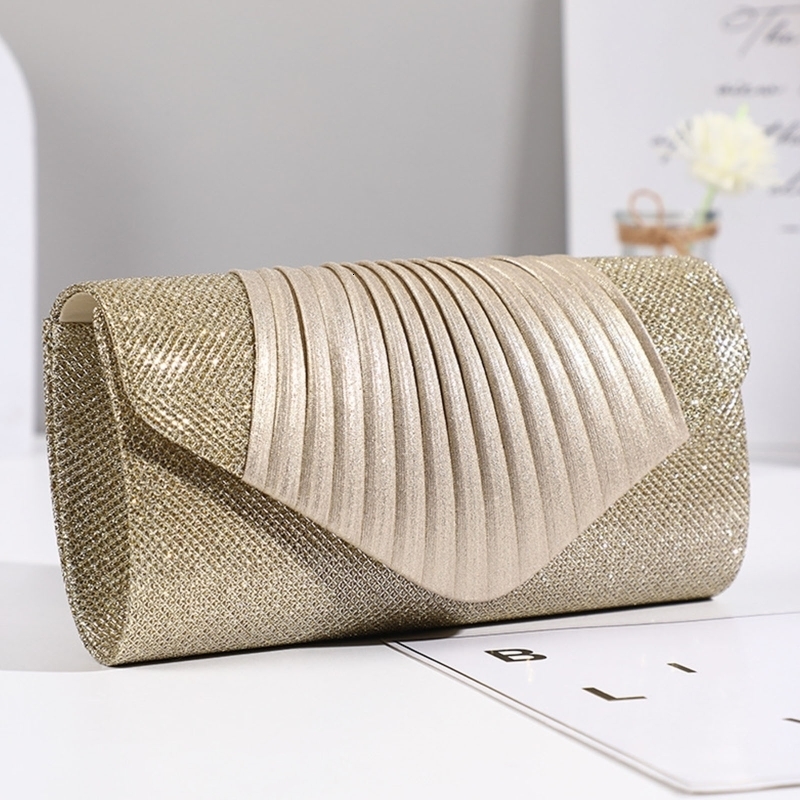 

Evening Bags Women Flap Glitter Evening Bag Bridal Clutch Lady Shoulder Bag Party Prom Wedding Crossbody Handbag Purse with Detachable Chain 230414, Gold