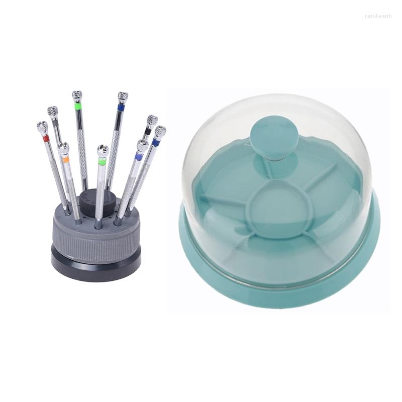 

Watch Repair Kits Kit With 9 Screwdrivers Lame Reserve Base For Watches Watchmaker Tools & 1x Movement Tool Dust Cover