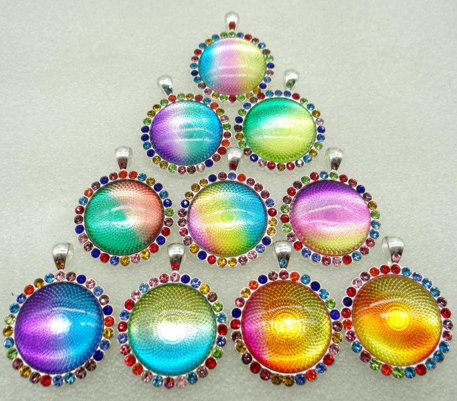 

Pendant Necklaces 2023 Sell Natural Stone Quartz Crystal Tiger Eye Round Shaped For Diy Jewelry Making Necklace Woman Man1PC