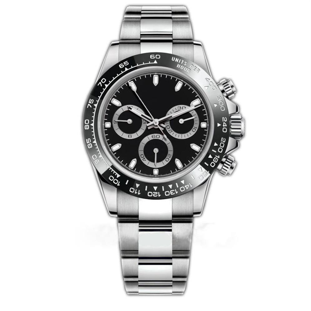 

Men Business 2813 Automatic Watch Cosmic Basel Black and White Ceramic Bezel 316L Folding Clasp 116500 Waterproof Mens Watch2372, As shown 976