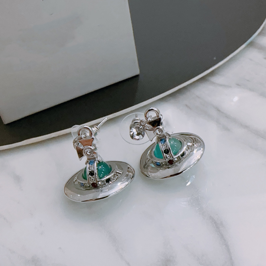 

Fashion Designer Brand Stud Earrings Luxury Planet Women Jewelry Saturn Earing Metal Pearl Earring cjeweler Woman orecchini ferer