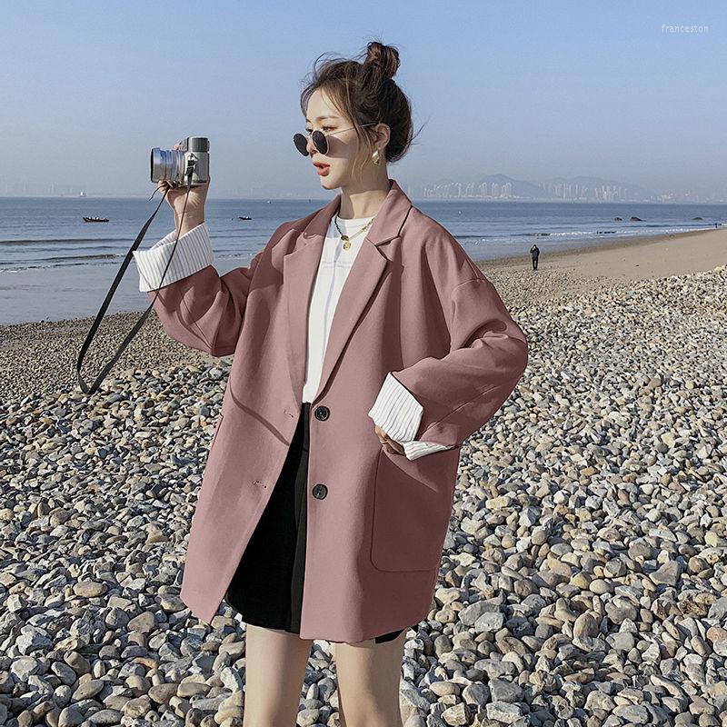 

Women' Suits SuperAen Pink Small Blazer Women' 2023 Spring And Autumn Chic Korean Loose Oversize Top