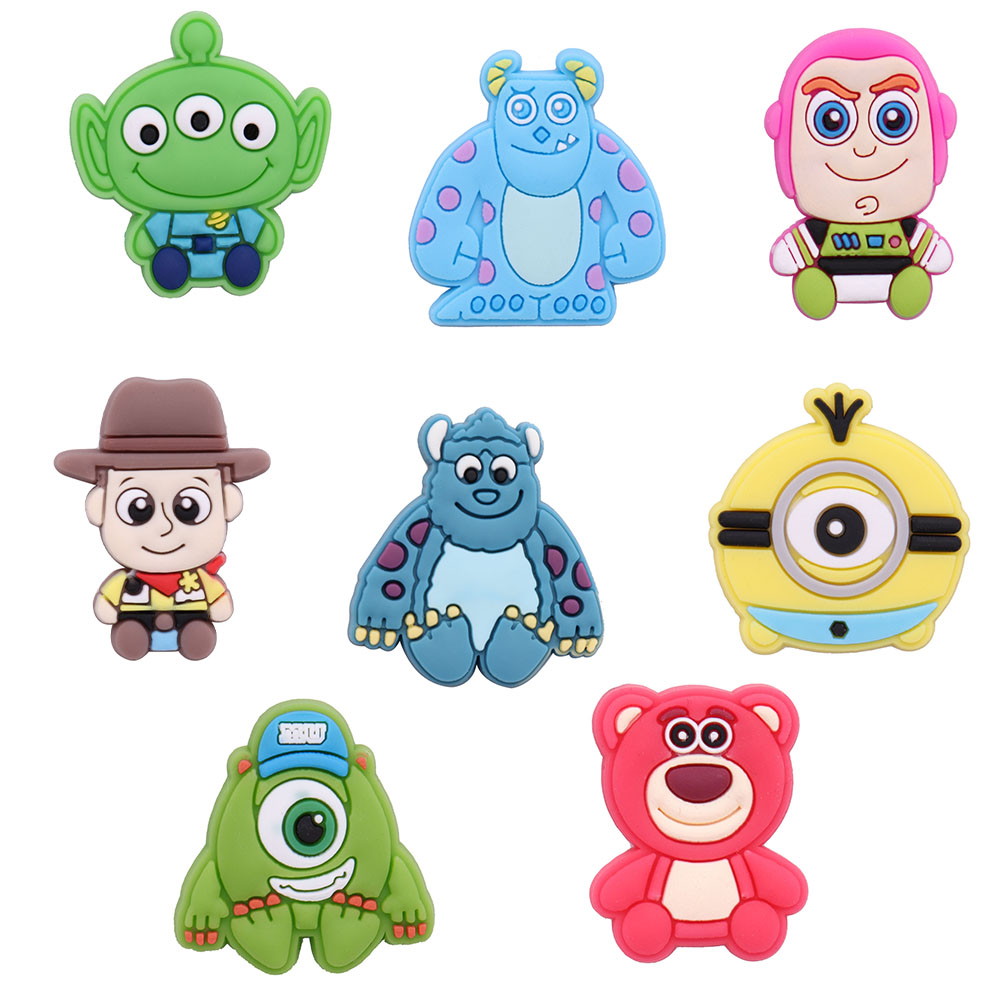 

Other Wholesale 50Pcs Movie Shoe Charms Famous Cartoon Character Cowboy Bear Croc Jibz Buckle Friends X Mas Party Gift Drop Delivery Ottyk