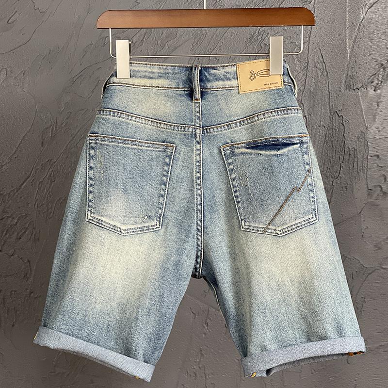 

Men's Shorts 2023 Summer Men's Regular Fit Stretch Short Jeans Vintage Style Fashion Cotton High Quality Denim Male Brand Clothes, Blue