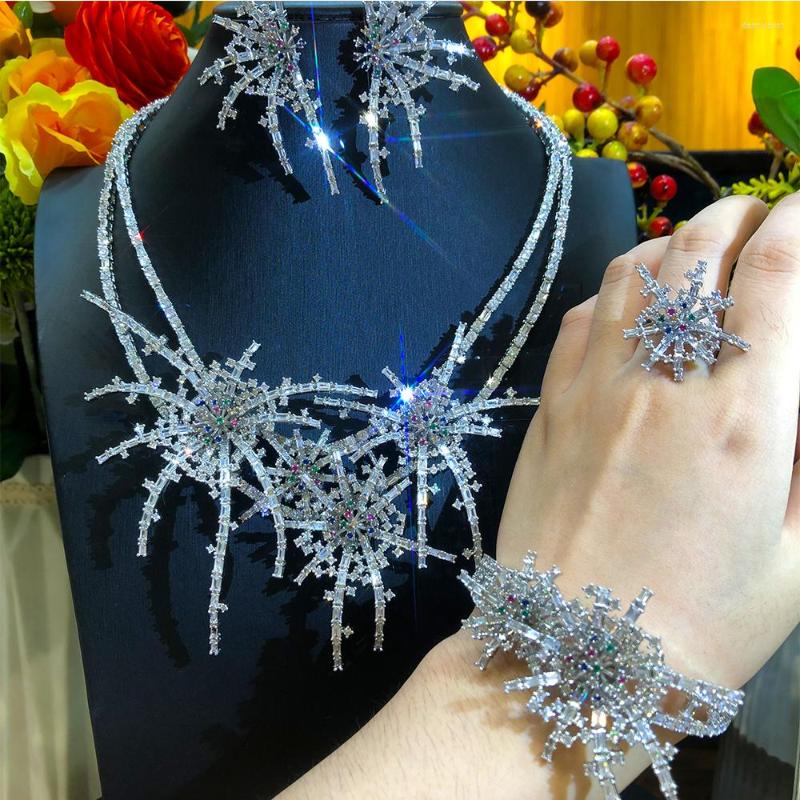 

Necklace Earrings Set KellyBola Fashion Gorgeous Irregular Bracelet Ring 4PCS Women's Exquisite Party Anniversary Daily Jewelry, Picture shown
