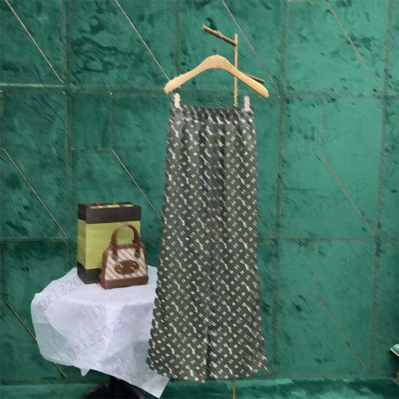 

Luxury Pants Contrasting Color Jacquard Design Elastic High Waist Casual Trousers Loose Straight Version Of Light Sunscreen Pant Women Apparel