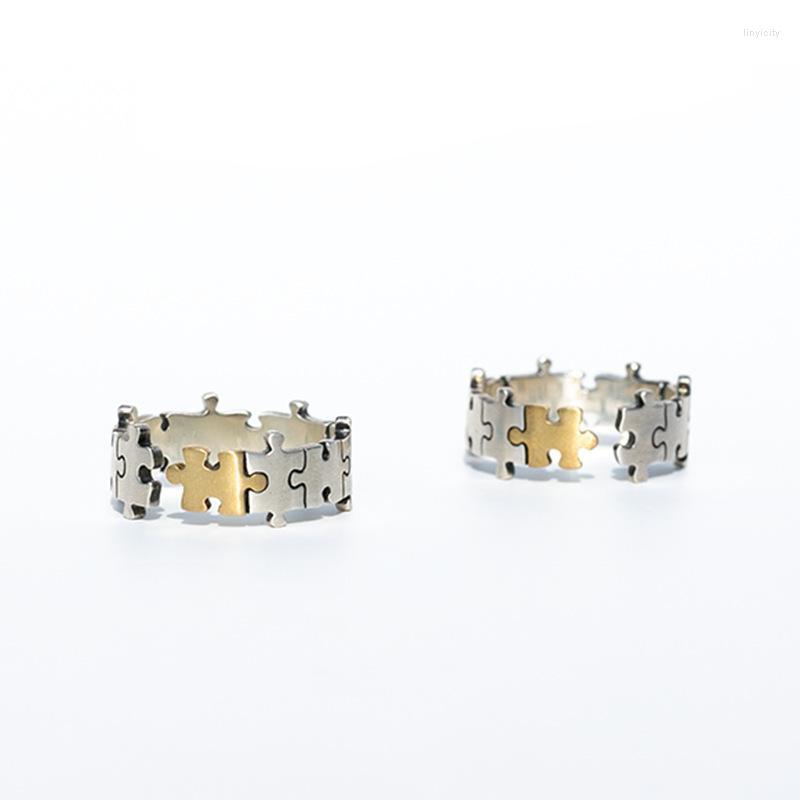 

Wedding Rings S 925 Puzzle Couple Ring Valentines Day Gift Jewelry Fashion Accessories