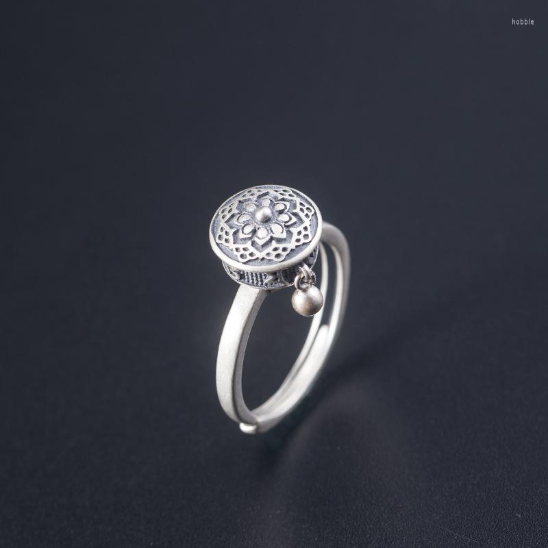 

Cluster Rings S925 Sterling Silver Retro Ring Female 2023 Ins Trend Personality Design Passing Cylinder Shape Opening