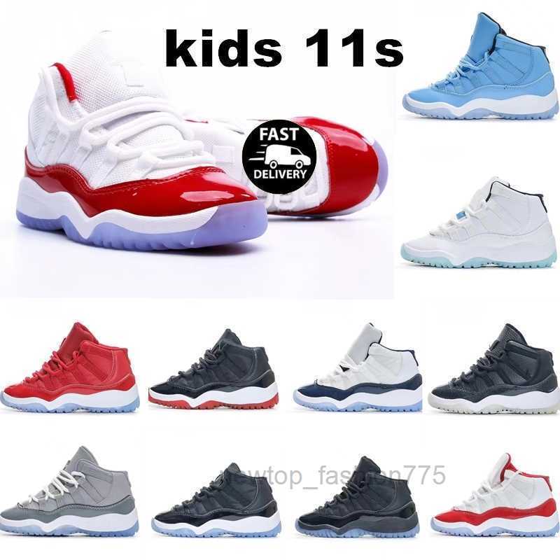

Cherry 11s XI Children Kids shoes 11 boys basketball Jumpman shoe Bred Cool Grey black sneaker Chicago designer military grey trainers baby kid youth toddler infants