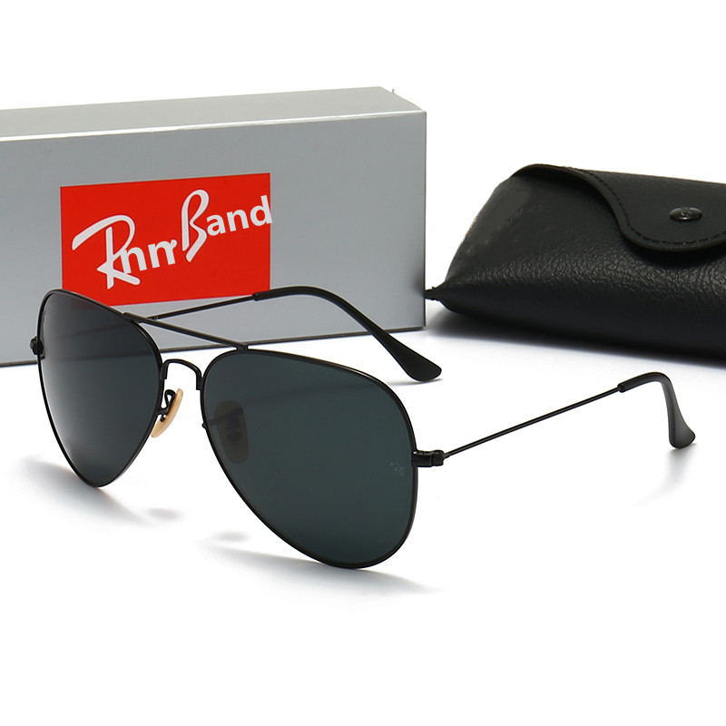 

Wholesale Black Sunglasses Luxury Fashion Ray Designer Men Women For Sunglasses Classic Pilot Protection Outdoor Band Driving Beach Sun Glasses UV400 With Caes