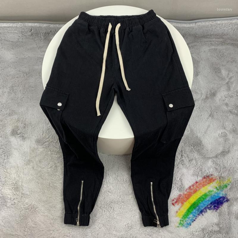 

Men's Pants Thick Fabric Askyurself Zip Men Women High Street Multiple Pockets Black Joggers Cargo Trousers