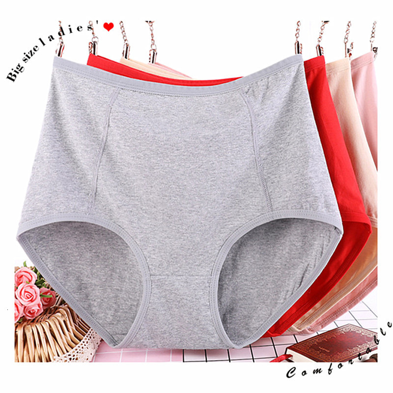 

Women's Panties 3pcs/Lot Big Size XL-6XL Sexy High Waist Womens Cotton Solid Panties Breathable Briefs Underwear Lingerie Panty Female Intimates 230414, Gray black wine red