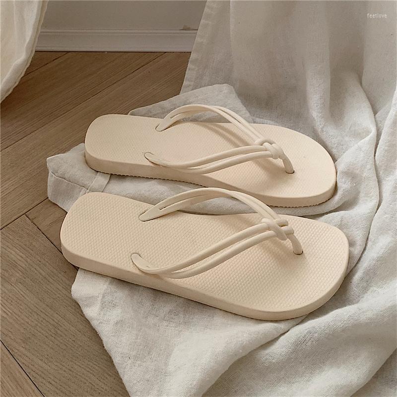 

Slippers Summer Casual Women Flip Flops 2023 Fashion Seaside Beach Shoes For Outdoor Street, Beige