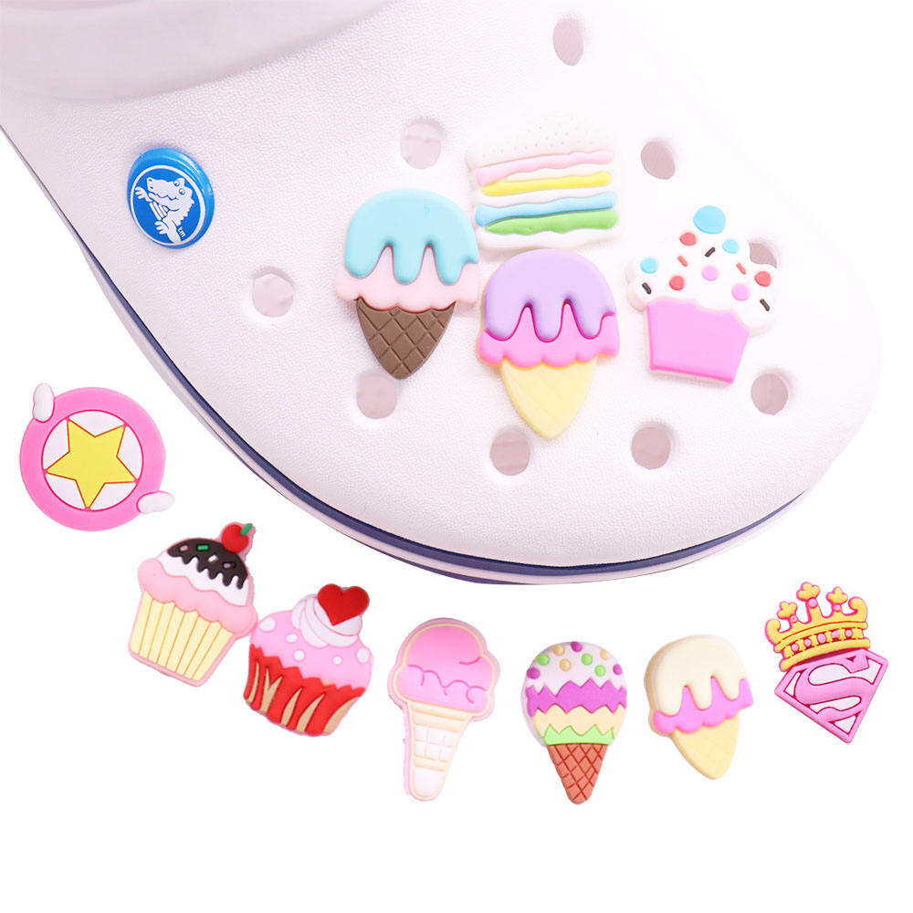 

Other 1 10Pcs Ice Cream Cake Dessert Queen Pink Pvc Garden Shoe Charms Shoes Buckle Clog Decorations Diy Wristbands Kids Girls Gift Ot86M