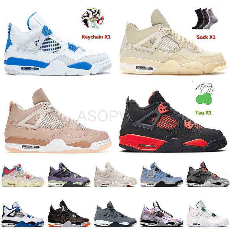 

High Quality 2022 Jumpman Basketball Shoes 4 4s IV Red Thunder Sail White Oreo Canvas Canyon Purple Off Mens Women Outdoor Sneakers Trainers, D17 what the 40-47