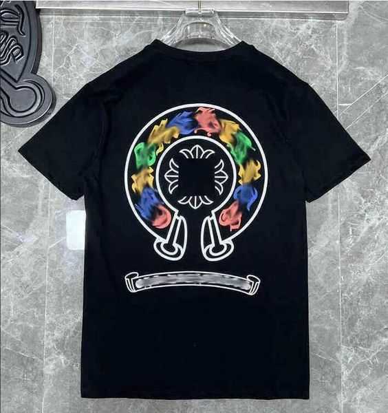 

Chromes Men's T-shirts Fashion Mens t Shirts Top Ch White Short Casual Embossed Letter Horseshoe Sanskrit Cross Pattern Designers Tees Graffiti 20 RIO6, 12