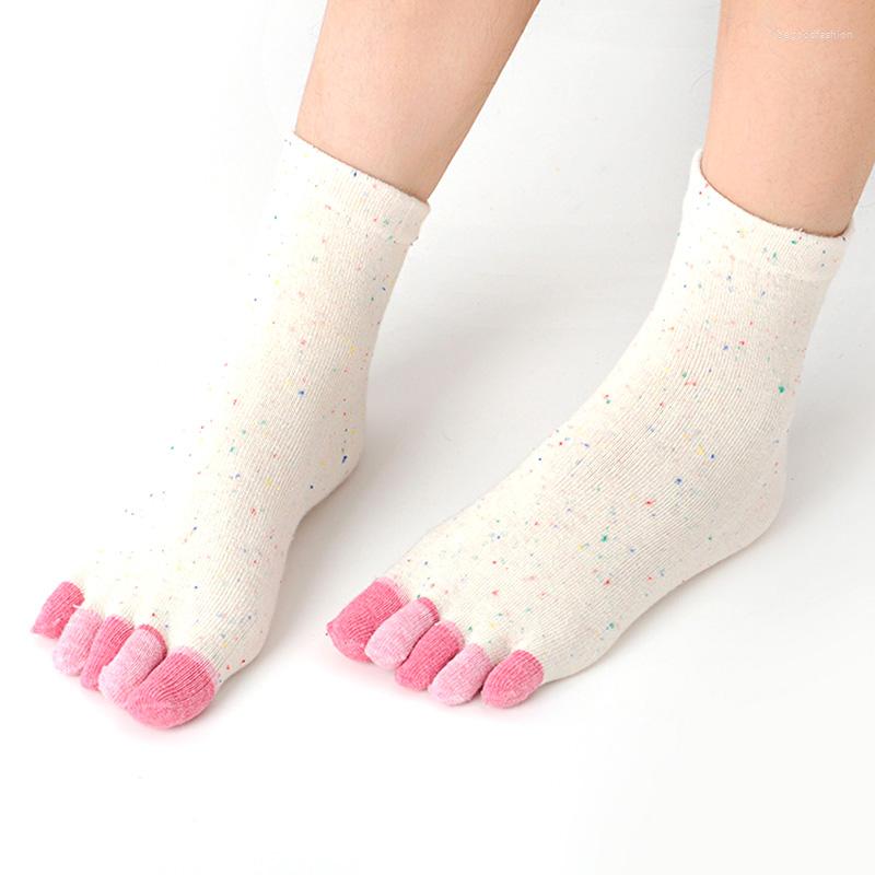 

Women Socks 1 Pairs Novelty Cute Autumn And Winter Girl Five Finger Short Colorful Breathable Casual With Toes Sell