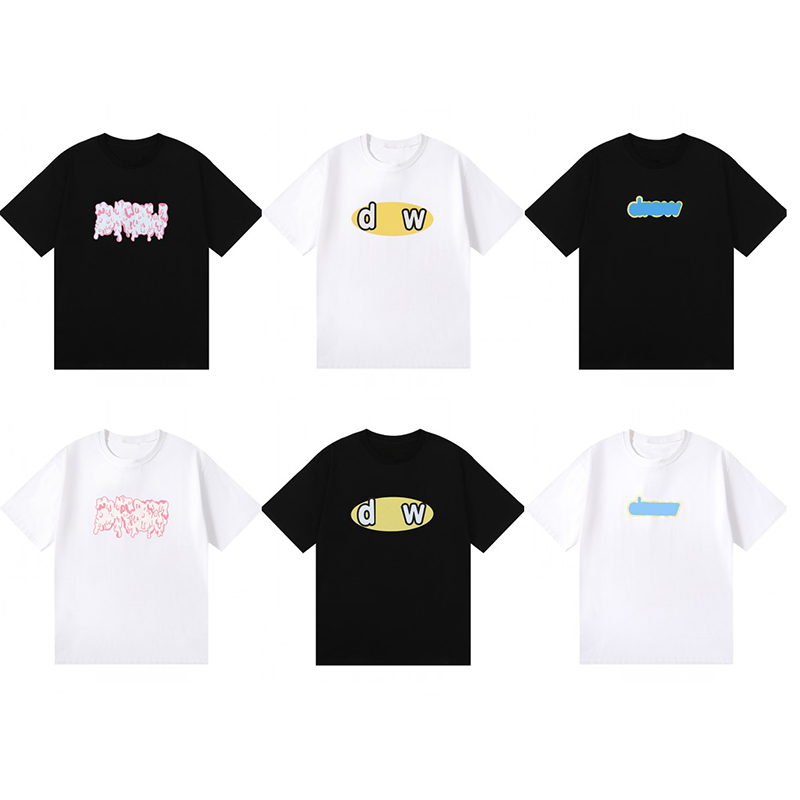 

Spring Summer Men Womens T Shirt Designer Mens Cartoon Letter Printing Tees Couples Short Sleeve Clothing Size S, White01