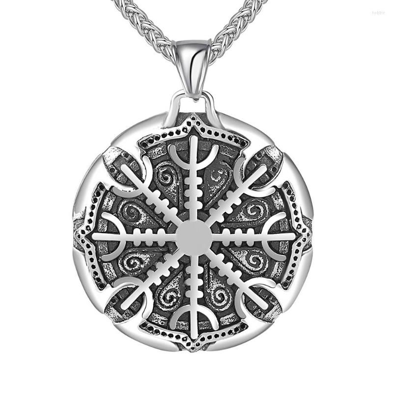 

Pendant Necklaces Viking Aegishjalmur Amulet Necklace Men Women Jewelry Stainless Steel