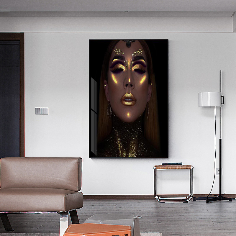 

Wall Decor African Black and Gold Woman Oil Painting on Canvas Cuadros Posters and Prints Scandinavian Wall Art Picture for Living Room Bedroom