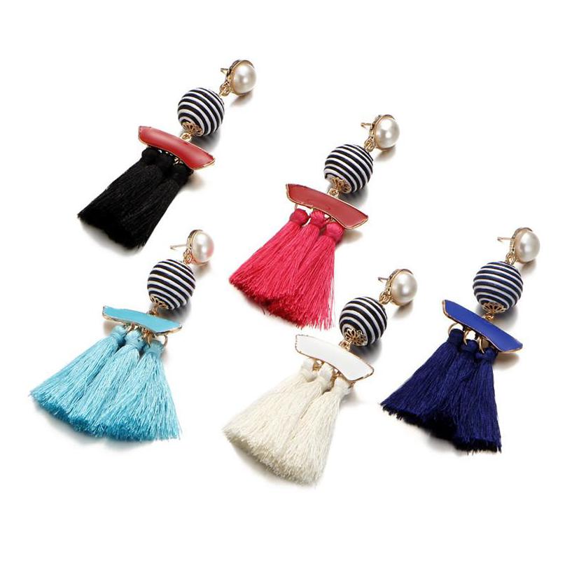 

Dangle Chandelier 5 Types Long Tassel Round Ball Stud Earrings White Pearl Cute Piercing For Women Girl Drop Delivery Jewel Dhgarden Dhjto