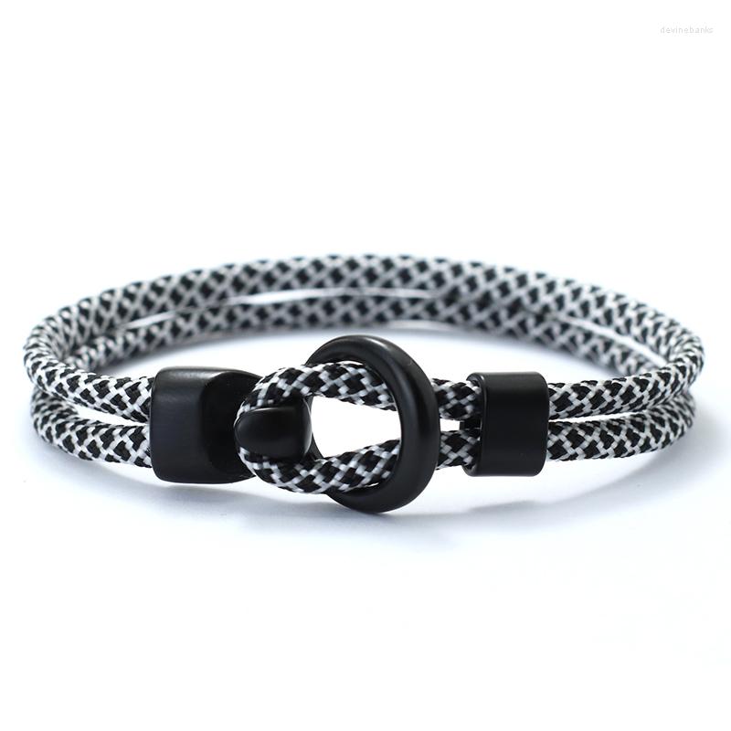 

Strand Simple Design 4mm Paracord Rope Mens Black Easy Hook Outdoor Camping Braclet For Men Armband Jewelry Bileklik