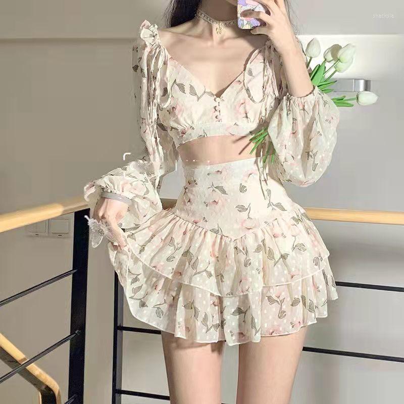 

Work Dresses Spring/Summer Girls Suit Women' Backless Long-sleeved V-Neck Short Top Slim Fit Cake Skirt 2-piece Set Female Clothes, 2pc set