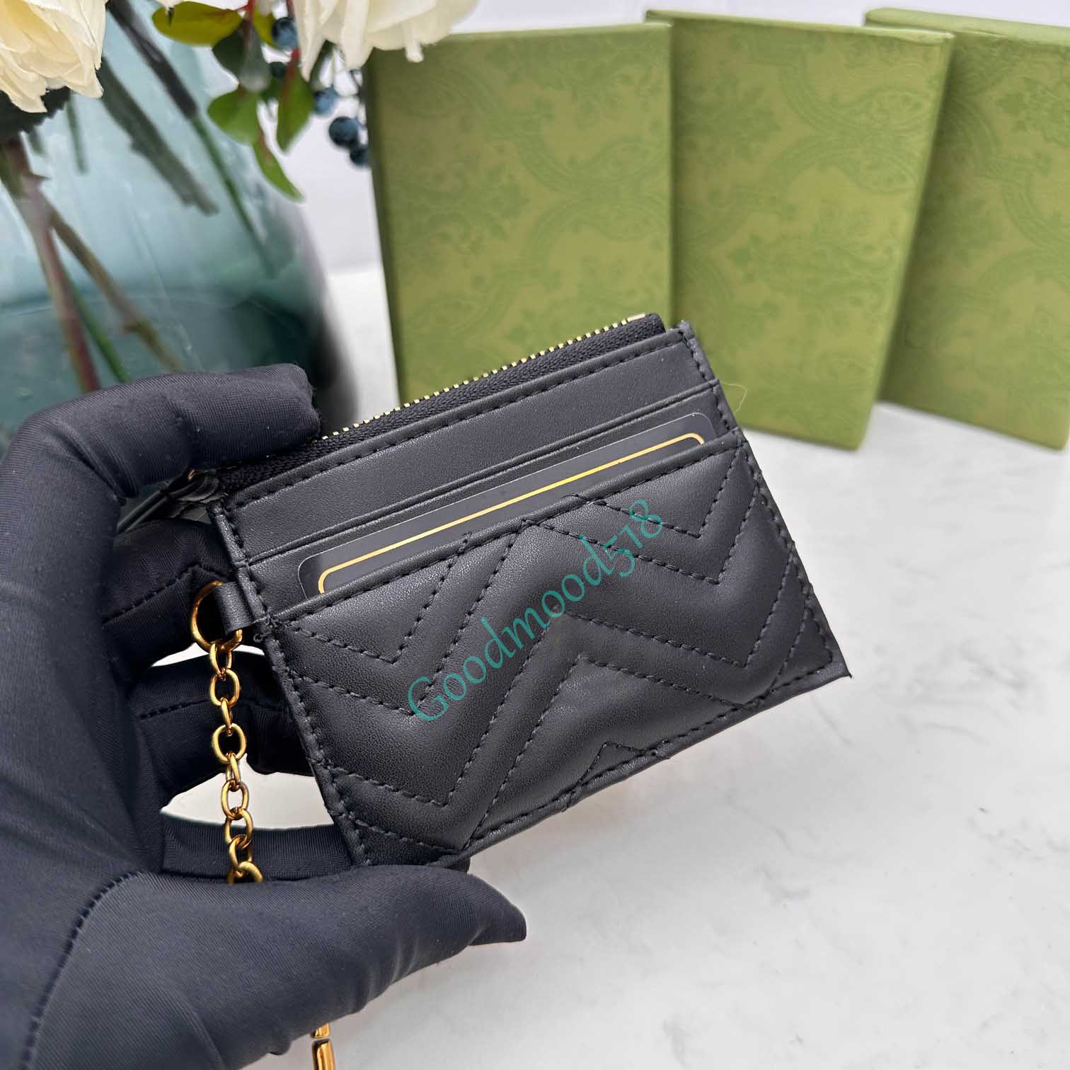 

small zippy wallets Womens key coin purse mens wallet black poke card holder keychain Leather luxury Coin Purses CardHolder handbag Key pouch 627064-10x7.5cm, Customize
