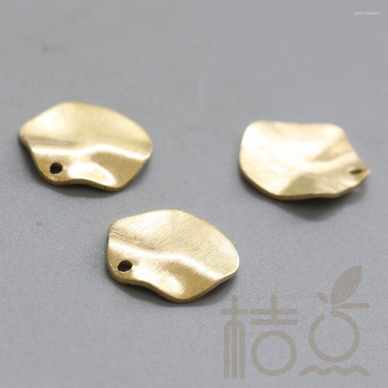

Charms Solid Brass Brushed Waved Round Charm - 15mm (4045C-F-218)