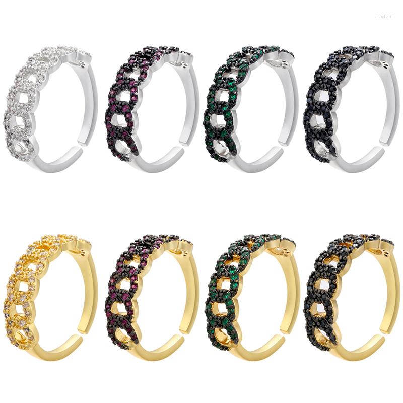 

Cluster Rings ZHUKOU Gothic Style Opening For Woman Fashion Korean Jewelry European American Wedding Party Sexy Chain Ring VJ126