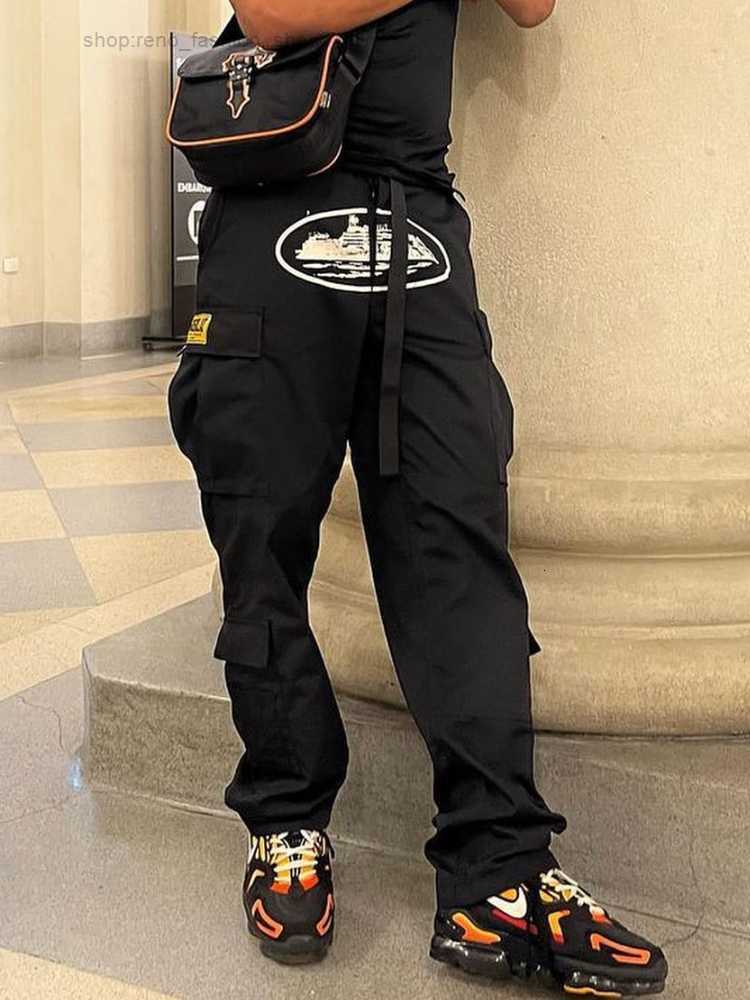 

Pants Y2k Cargo Corteiz Harajuku Hip Hop Print Multi Pocket Overalls Men Punk Rock Wide Leg Streetwear 230404 X2CH
