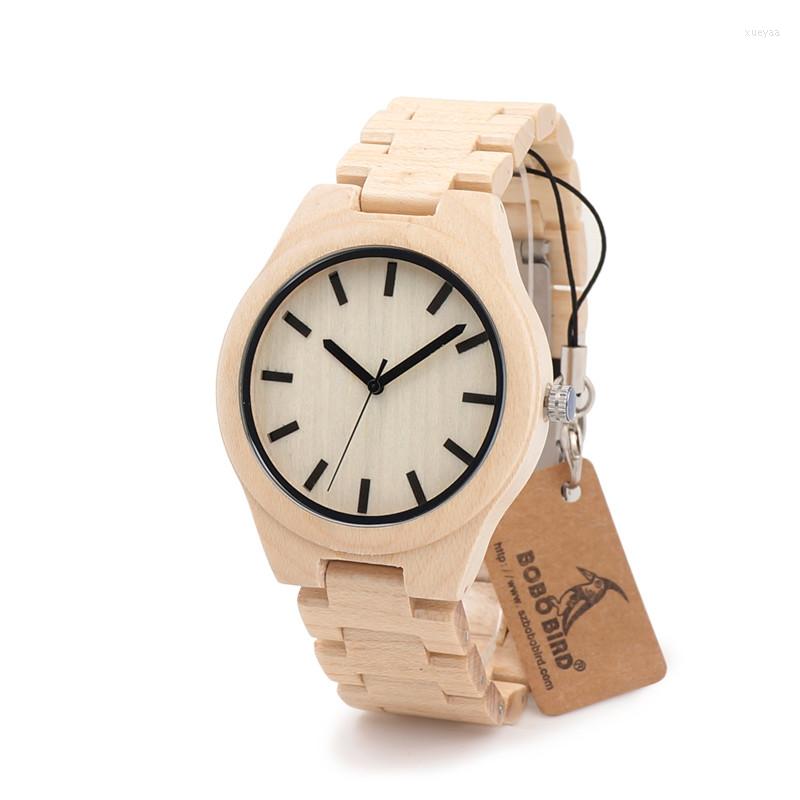 

Wristwatches BOBO BIRD Maple Wooden Strap Watches Men Fashion Wood Quartz Watch Clock Montre C-G30, Picture shown
