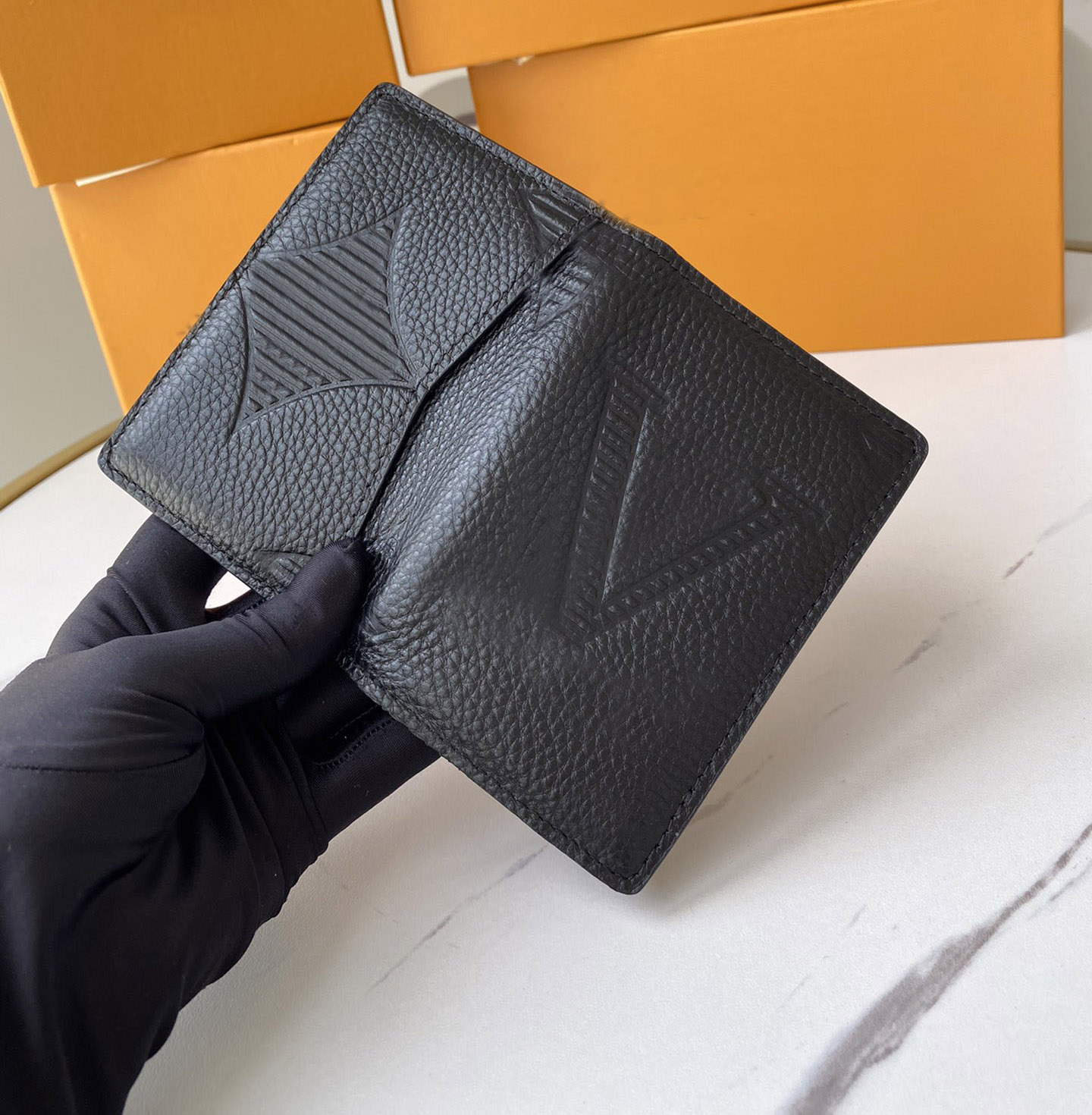 

Fashion designer mens wallets luxury womens purses high-quality embossed flower letter credit card holder ladies short money clutch bags with original box, 80038embossed monograms