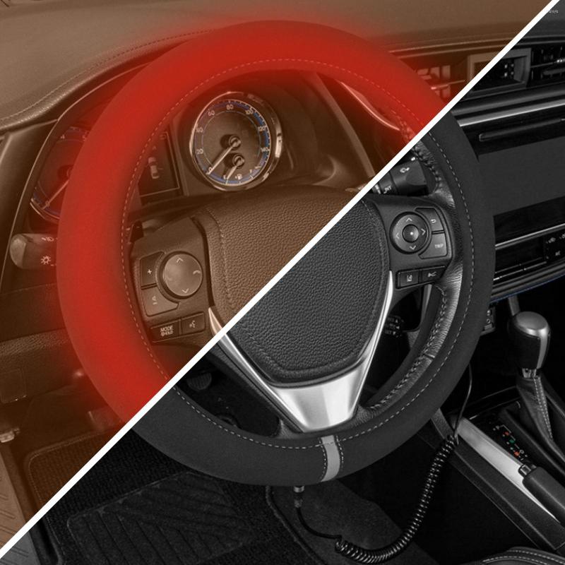 

Steering Wheel Covers 12V Universal Heater 38cm Car Cover Winter Warm Comfortable Heated Heating