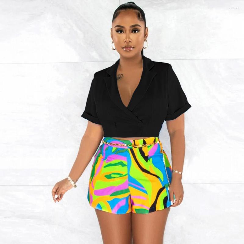 

Ethnic Clothing Dashiki African Women Short Sleeve Blazer Top And Tie Dye Shorts Suit Matching Two 2 Piece Set Outfits 2023 Summer Tracksuit