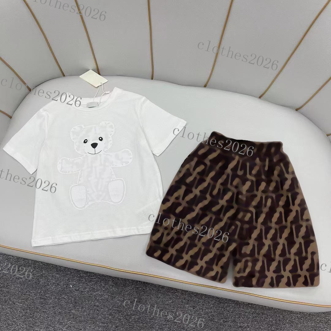 

2023 Kids Clothing Sets Boys Girls Tracksuits Suit Letters Print 2pcs Designer T shirt short pants Suits Chidlren Casual Sport Clothes 90-160 top brand, 1#