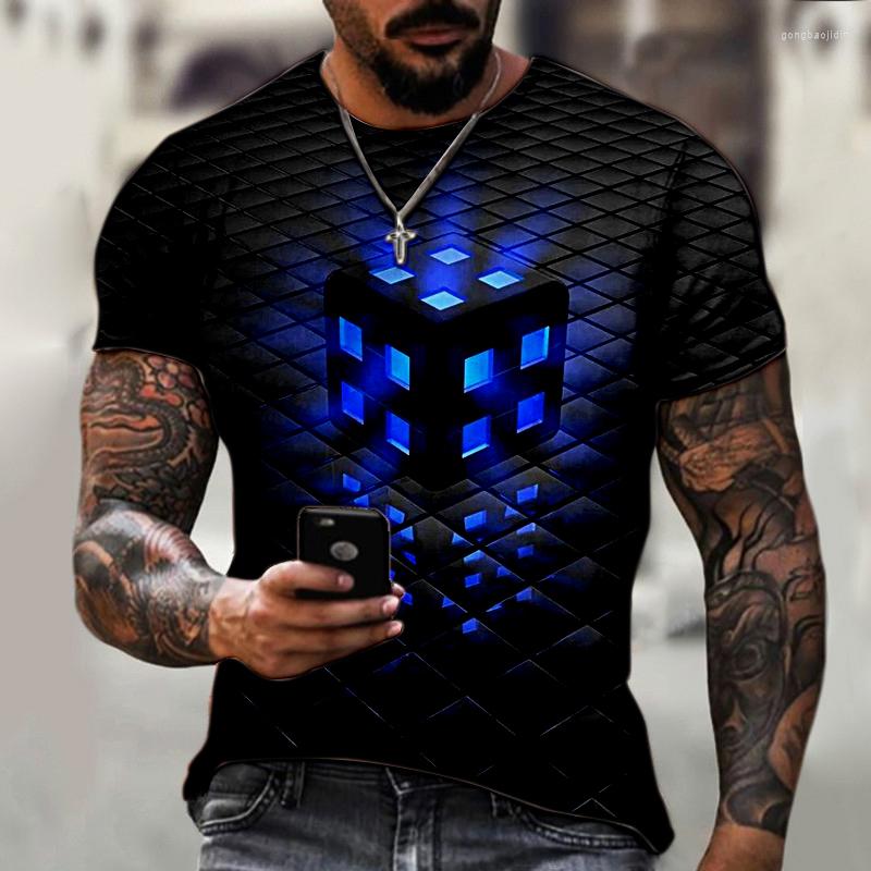 

Men's T Shirts 2023 Summer Men's Geometric Figure 3D Digital Printing T-shirt Fashion Trend Short-sleeved Top, Dztx-2533