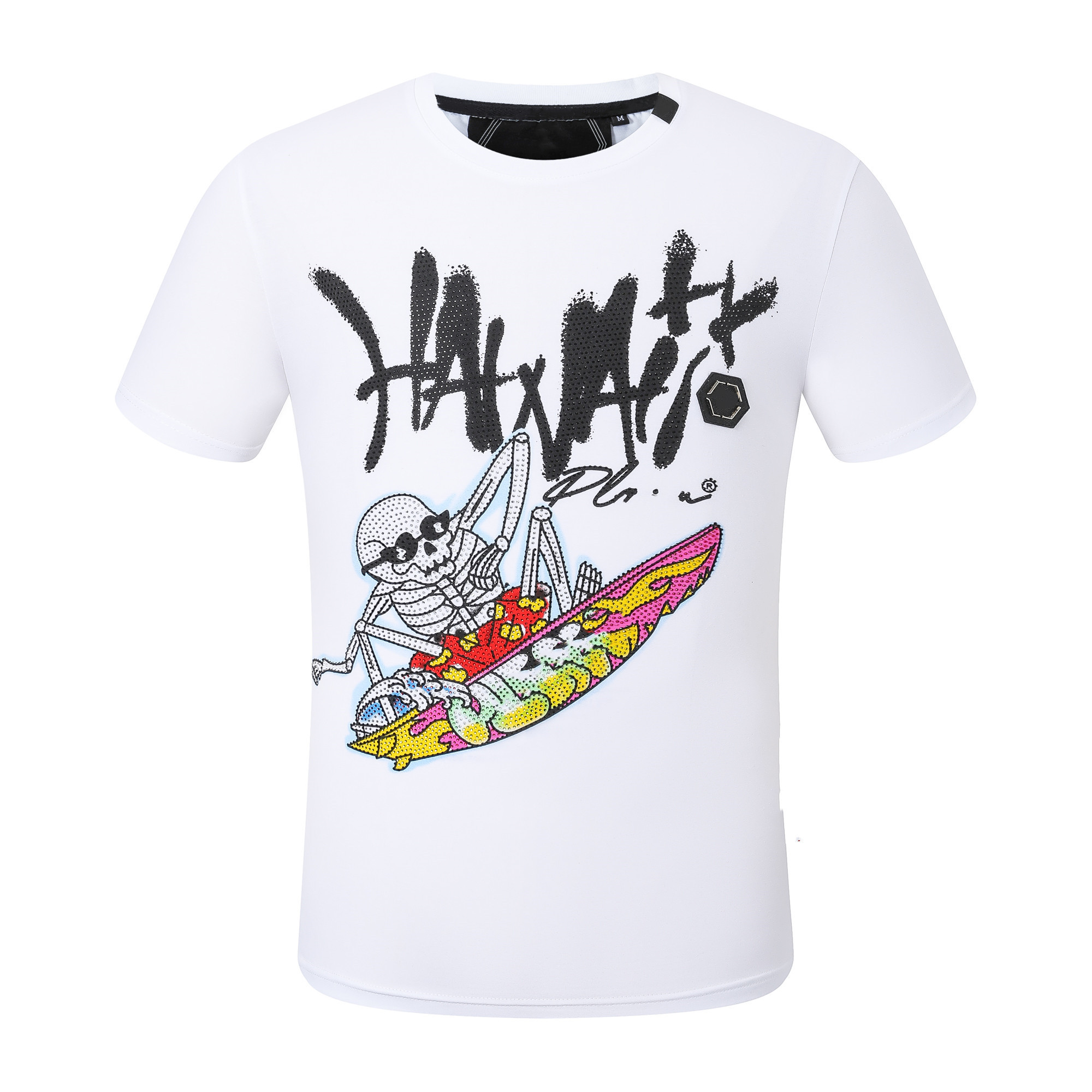 

Phillip Plain Men's T-Shirts designer PP Skull Diamond t shirt Short sleeve Dollar Brown bear Brand O-Neck Streetwear high Quality Skulls TShirt PP88402, 10