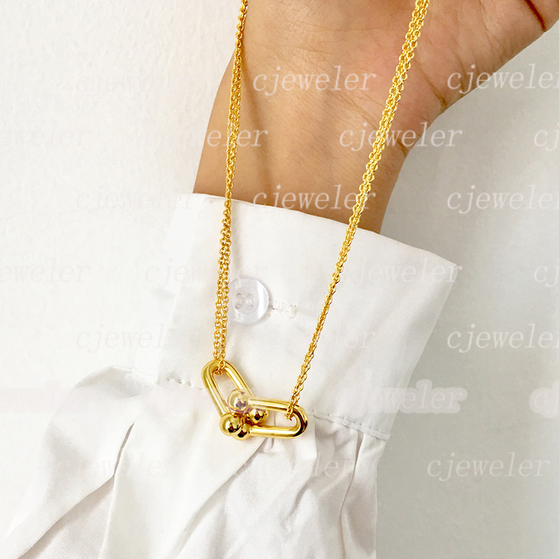 

pendant necklacesletter T tiff Love couple s925 silver Bamboo double chain collarbone necklace designer jewelry chains luxury for mens womens bijoux cjewelers