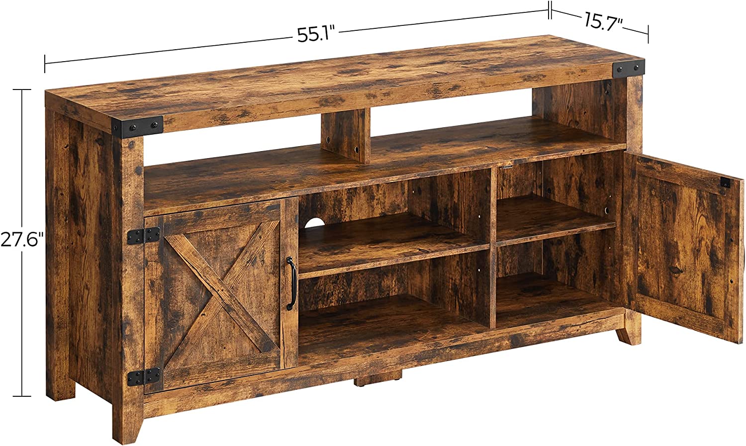 

TV Cabinet, for Televisions up to 60 Inches, for Living Room, Rustic Brown