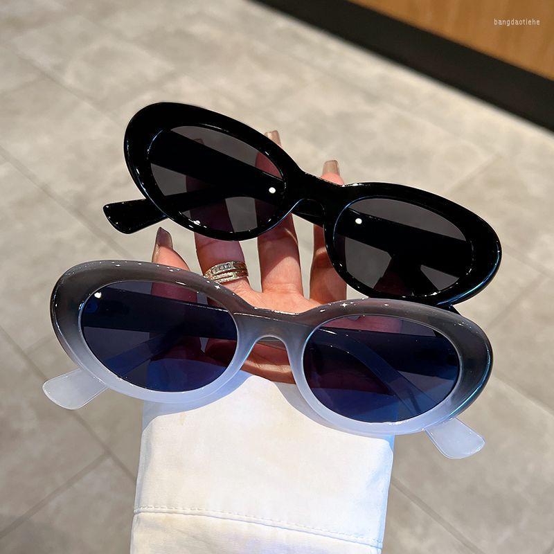

Sunglasses Retro Y2K Frame Women Trendy Design Oval Mirror Brand Glasses Sunscreen Shades Anti-glare Female Outdoor Eyewear