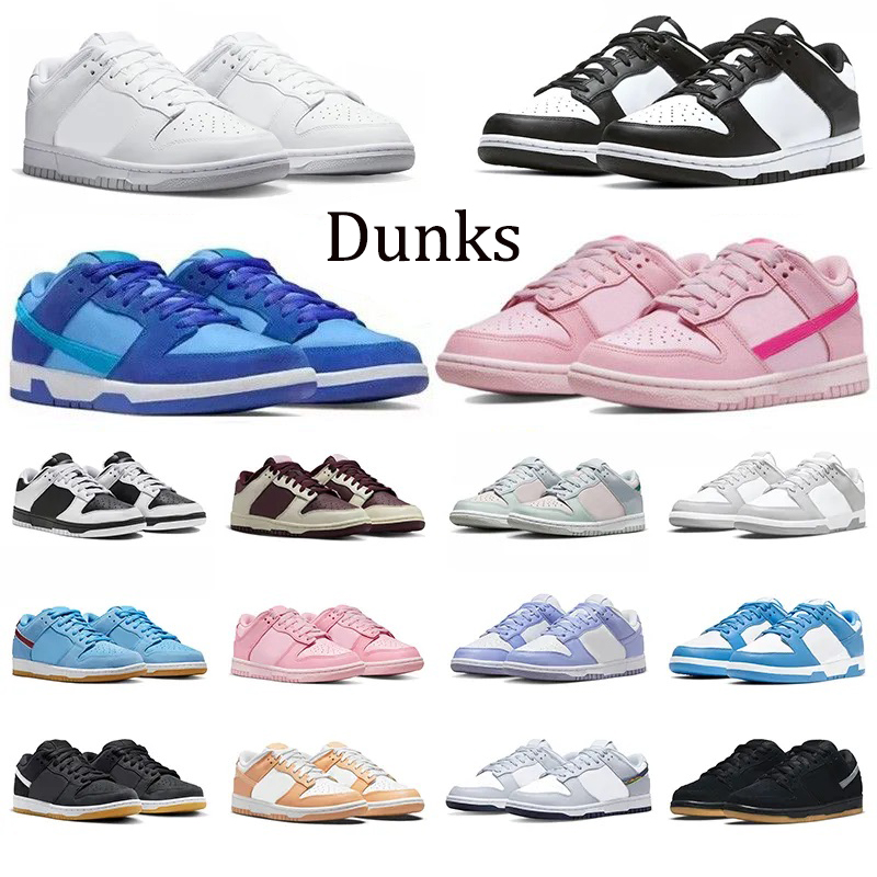 

Sports Shoes dunks panda UNC basketball shoes photon dust Chicgo coast sneakers classic green black white university red pink Grey Fog Color styles with box sneakers, 042pink purple