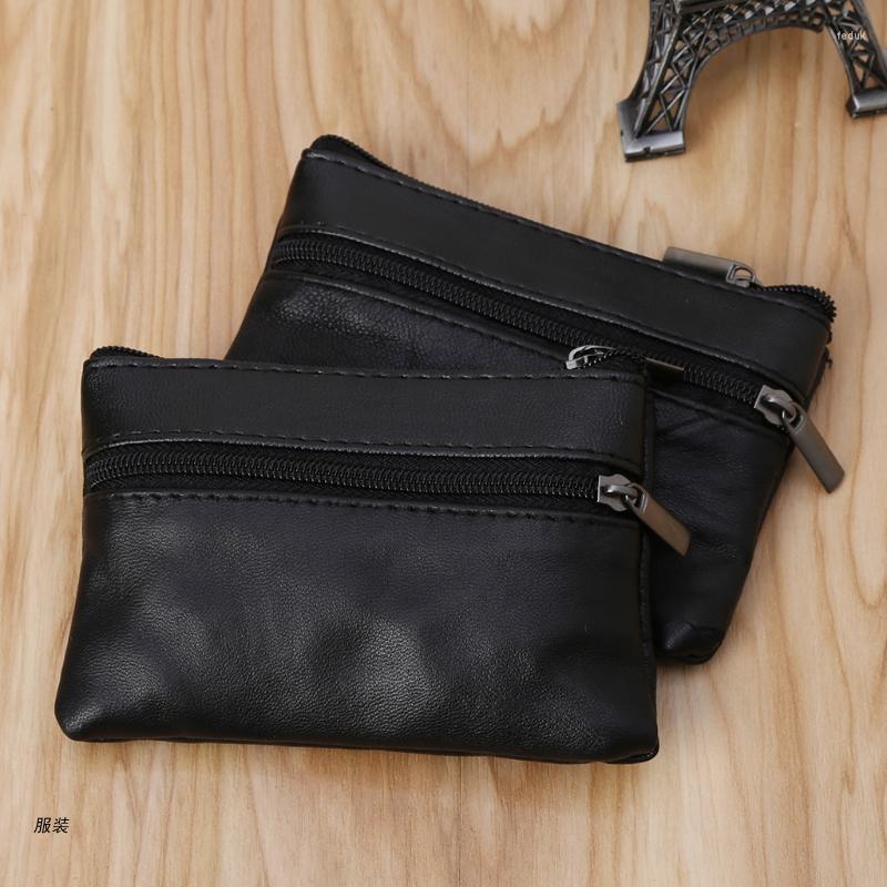 

Wallets D0UD Portable Zipper Wallet For KEY Holder Vintage Money Pouch Gift Purse Coin Card F, Black