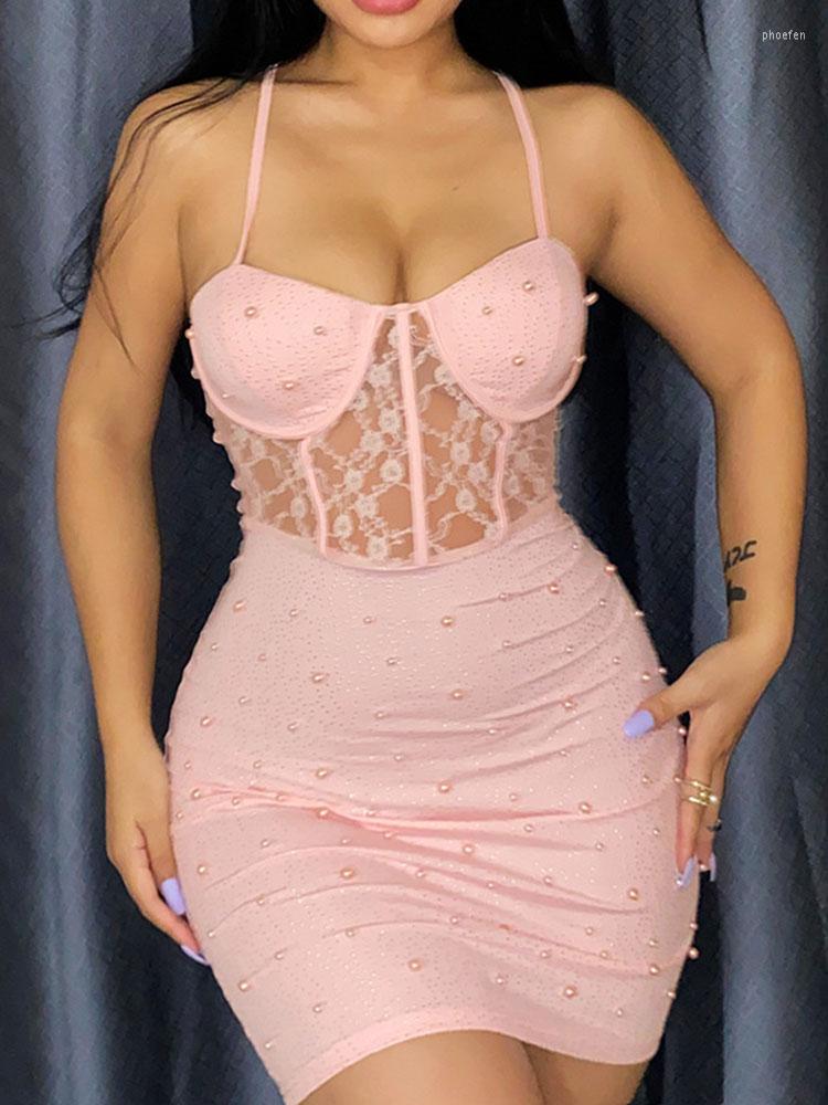 

Casual Dresses UKCNSEP Lace Print Embroidered Flares Backless Sexy Dress Women 2023 Bodycon Mini Summer Elegant Party Vestidos, White