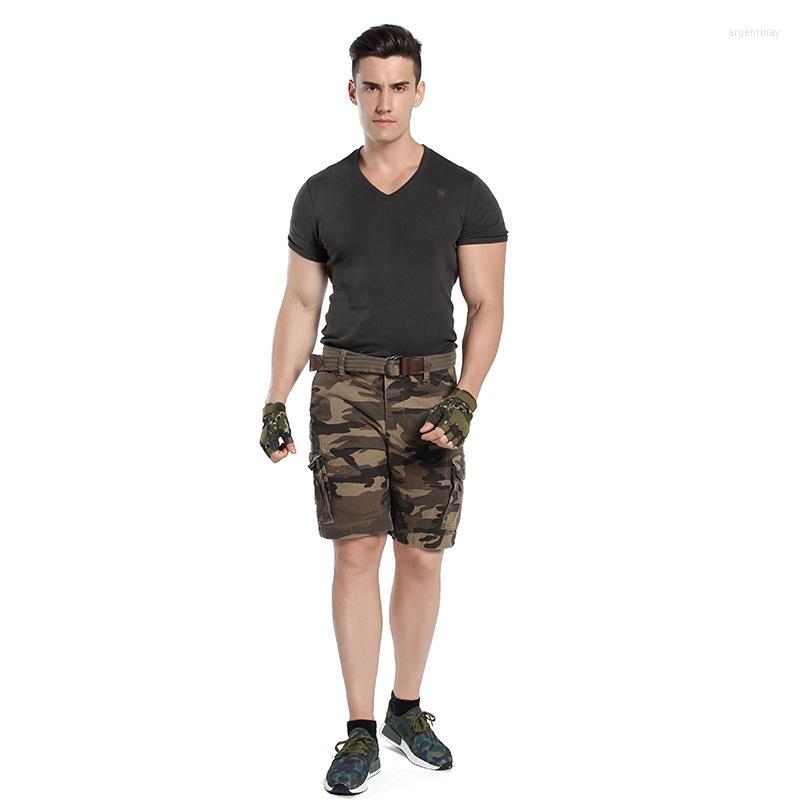 

Men's Shorts Men's Camouflage Cargo With Belt Summer Casual Cotton Military Camo Workout Knee Length Pants Loose, Desert camouflage