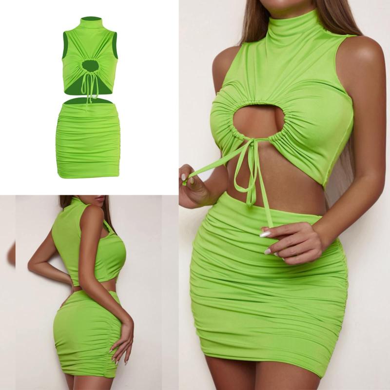 

Casual Dresses Temperament Undershirt Dress Two Piece Package Hip Sexy Fashion Slim Long Sleeve Maxi For Women, Green