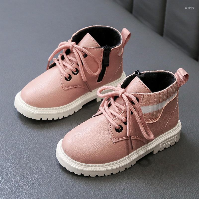 

Boots 2023 Kids Cotton Shoes Girls Boys Casual Warm Ankle Children's Fashion Sneakers Baby Snow CSH1160, Single pink